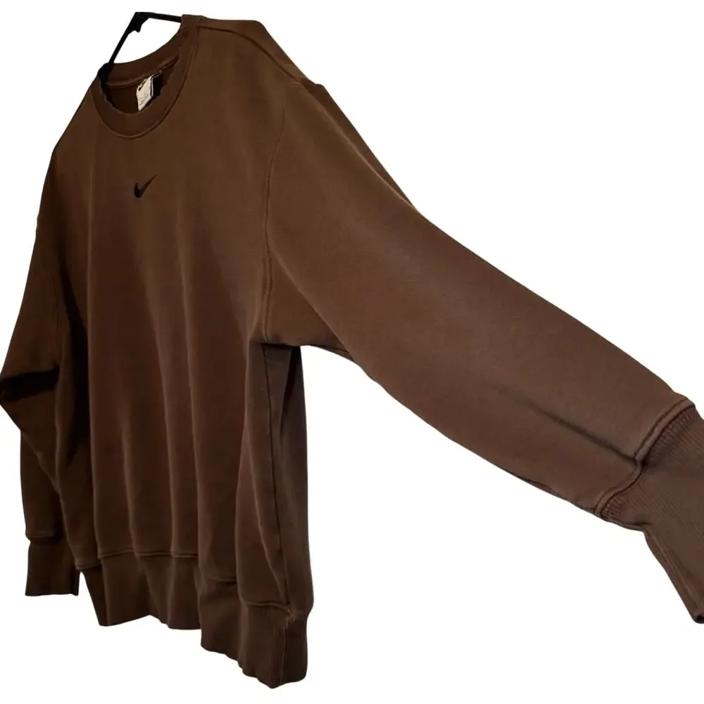 Nike Center Swoosh Pullover Sweatshirt Brown Size Small (S/P/CH)